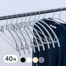 Frienzy 防肩角不滑落圓弧鋼架衣架, 40個, 灰色