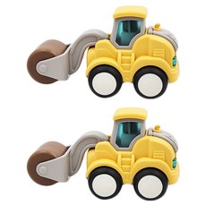 PUKU 藍色企鵝 樂玩按壓慣性工程車 壓路機, 小巧精緻, 免電池, 減噪不易滑, 14 x 7 x 8cm, 2個