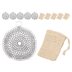 DASO 반영구 스테인리스스틸 원형 수세미, 1개입, 6개