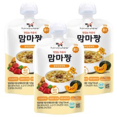 짱죽 맛있는 이유식 맘마짱 8개월부터 1P, 혼합맛(한우/단호박), 120g, 3개