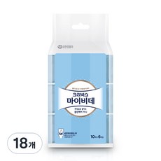 마이비데 크리넥스 클린케어 미니 물티슈 캡형, 55g, 10매, 18개