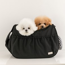 PETSLAND Alice寵物背帶+內墊, 1組, 黑色