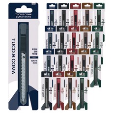투코비 코마 컴포트그립 특수코팅 블랙날 커터칼 5종세트, 혼합색상, 4세트