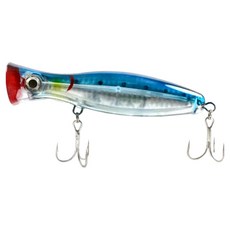 台灣 JiNDO 叭噗 波爬 海水兩倍鉤 POPPER 路亞 POP 水表 岸拋 竹梭 BAPU 12cm, 藍銀色, 39g, 1個