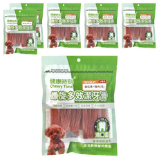 Chewy Time 健康時刻 小型犬螺旋多效潔牙骨（長）, 蝦紅素 + 雞肉, 135g, 6包