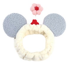 미니맥시 뷰티 플라워 마우스 헤어 밴드, 블루, 1개