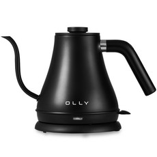 OLLY 모던 커피 드립 포트 블랙, 0.8L, 1개, 전기포트 + 거치대 + 설명서