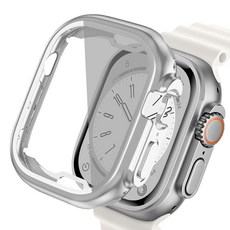 루아러블 애플워치 TPU 액정보호 풀커버 케이스, 실버, 1개