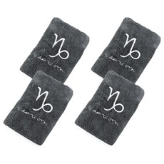 星座珊瑚絨浴巾, 灰色, 4件