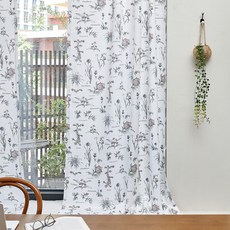 바자르 엣지플라워 암막 가리개 커튼