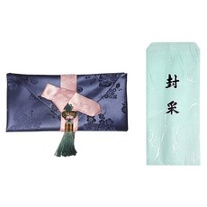 至極精誠 典雅蝴蝶配飾現金禮緞布及聘禮信封, 灰色, 1包