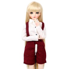 Akarachi 60cm球體關節人偶用格紋吊帶服裝套組, 混合顏色