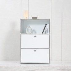 이가페 미드센츄리 모듈거실장 모노 1x3 베이직 상부오픈 수납장 방문설치, 화이트