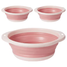 小麥購物 摺疊臉盆 C125 中 162g, 粉色, 3個