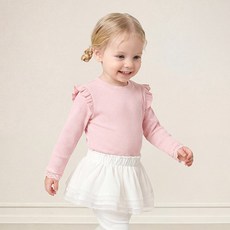 milkmile 愛心款柔軟荷葉邊羅紋T恤