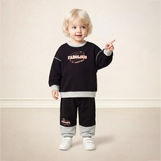 밀크마일 아동용 스트릿곰인더시티 배색 상하복 세트