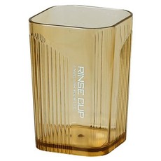 OMORY 輕奢透明方形漱口杯 330ml 3個, 透灰色, 1組