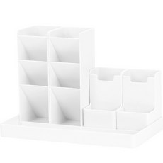 思維之翼 桌面整理組合塑膠筆筒, 白色, 1個