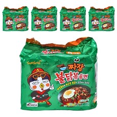 Samyang Foods 三養 Buldak 火辣雞肉風味鐵板炒麵 炸醬風味 140g, 5包