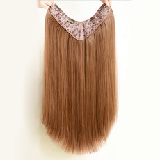 하이유니 스트레이트 펌 반가발 60cm, 다크브라운, 1개