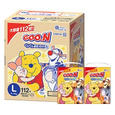 GOO.N 大王 迪士尼速吸尿布褲男女通用, 112張, 大號 (L)