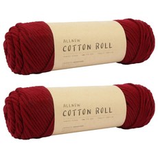 브랜드얀 올 뉴 코튼롤 뜨개실, 26 버건디, 2개