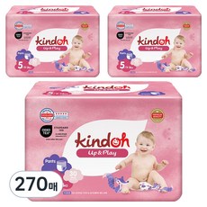 kindoh Up&Play優質防漏褲型尿布, 第5階段, 270片