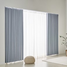 ID 奢華記憶窗簾組, 淺藍色