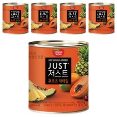 동원 JUST 저스트 노슈가 후르츠 칵테일 통조림, 5개, 822g