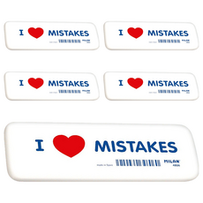 MILAN 超大橡皮擦 85g, I Love Mistakes, 5個