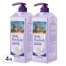 밀크바오밥 샴푸 베이비파우더향, 1L, 4개