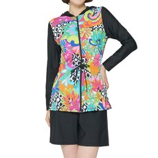 ILIKAI 女款彩色海灘連帽防磨衣 + 褲子套裝