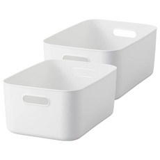 彩色多用途收納箱 附把手款, 白色, 2個