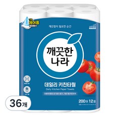 깨끗한나라 데일리 키친타올, 200매, 36개