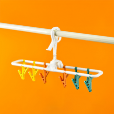 Aromat 便攜式折疊曬衣架 12夾, 白色, 2個