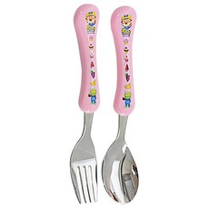 뽀로로 에스케이상사 웨이브 스푼포크세트, 핑크 PR2661, 1세트