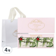 알카미아비누 비누 뱀부 2p + 선물상자 핑크 + 쇼핑백, 4개