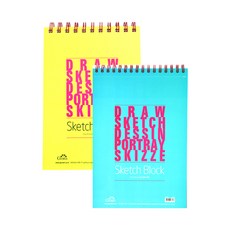 글로리아 스케치블럭 색상랜덤 105g, A4, 80매, 2개