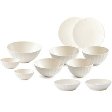 廣州窯 韓國製2人份 特別韓式餐具11件組, 1套, 味覺雪光, 飯碗 2個 + 湯碗 2個 + 醬料碟 2個 + 小菜碟 2個 + 小盤子 2個 + 麵碗