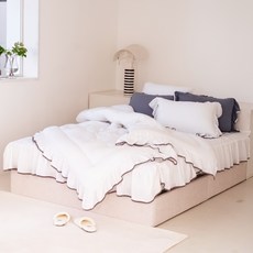 Ryugeumsuk Line 絲滑護理荷葉邊四季被枕頭短版床墊套組