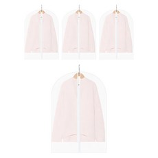咪咪購物 透明衣服防塵套 拉鍊款, 60 x 140cm, 4個, 1組