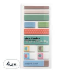 비온뒤 숏 인덱스 스티커 머쉬룸 빌리지 12종 x 20p 세트, 4세트