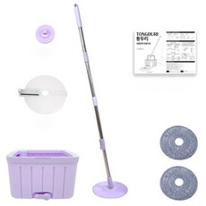 滾筒拖把 + 清洗桶 + 噴霧蓋 + 清洗盤 + 超細纖維拖布 2入組, 1套