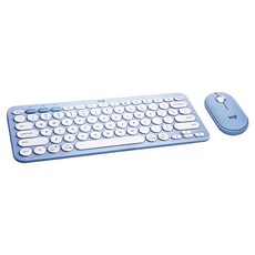 logitech 羅技 Pebble 2 Combo 無線藍牙鍵盤滑鼠組, YR0091 + MR0103, 天空藍, Mini (Compact/60%/75%)