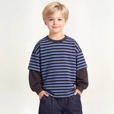 앤디애플 아동용 넘버원 스트라이프 레이어드 티셔츠