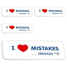 MILAN 超大橡皮擦 85g, I Love Mistakes, 4個