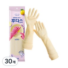 오런 후디스 고무장갑, 아이보리, 대(L), 30개