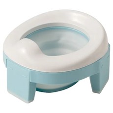 KiKimmy 多功能兒童隨行摺疊便盆, 人體工學設計, 穩固防滑, 米色 + 藍色