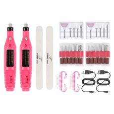 趣味美甲美甲護理電鑽護理套裝, 粉色, 2組