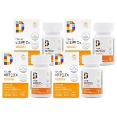 다나음 비타민 D3 1000IU, 60정, 4개